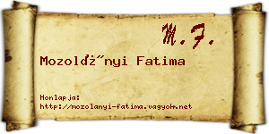 Mozolányi Fatima névjegykártya
